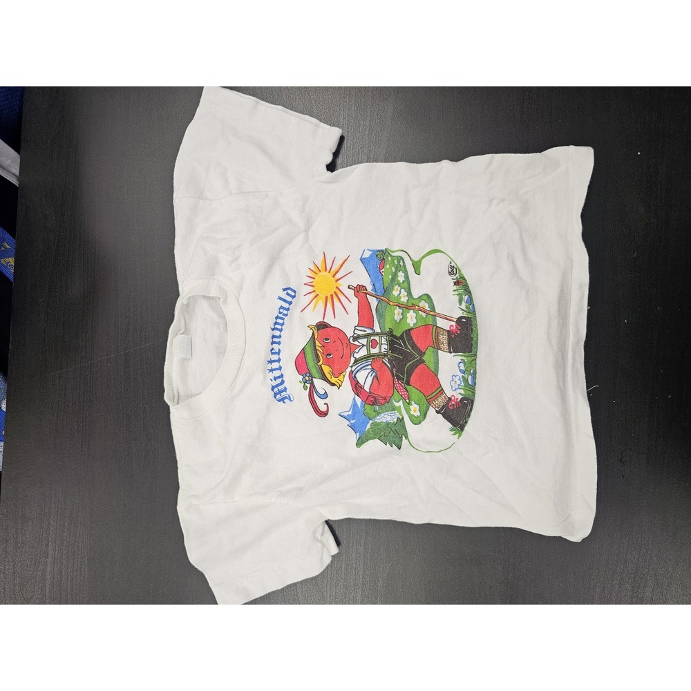 Mittenwald Devil Alps Shirt Youth 8 White Graphic Souvenir‎ Made Italy Tee